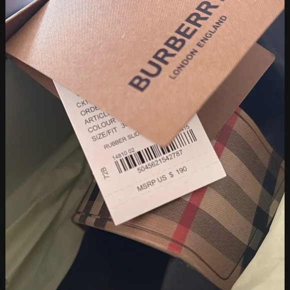 Burberry | Shoes | Burberry Check Pattern Slides In Black  display picture 2